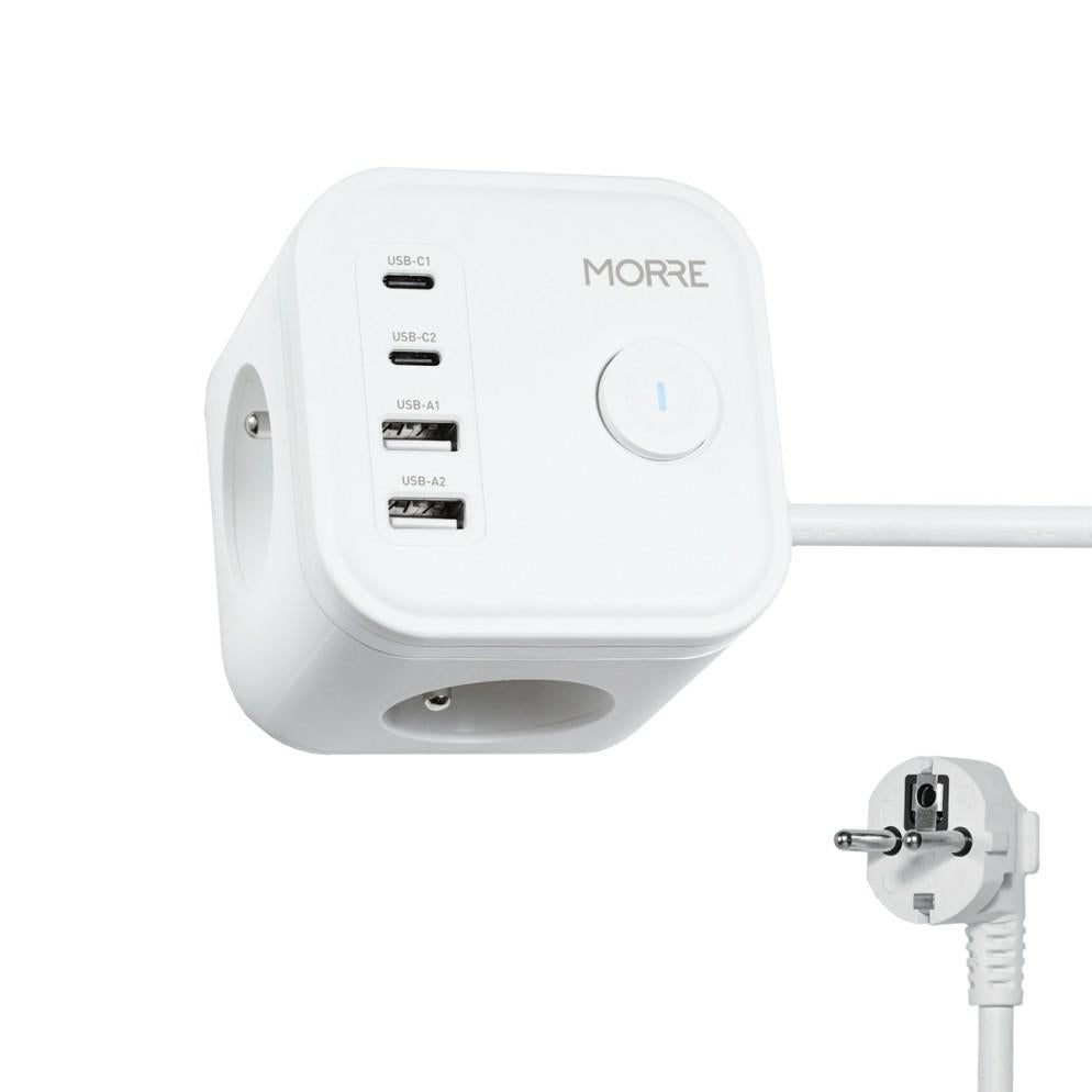 Morre power cube 3g, 2xusb, 2xusb-c 1,5m