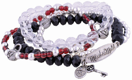 Bosque de cuento de hadas: pulsera negro-rojo (3 piezas)