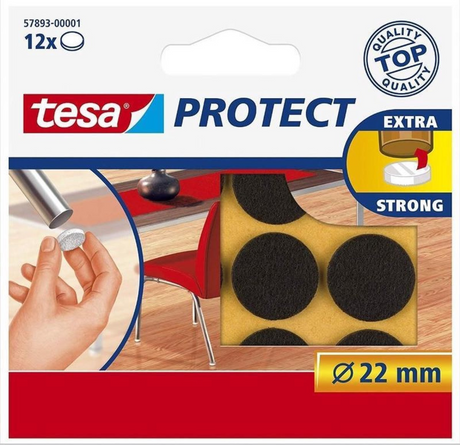 Tesa fieltro protector marrón ã˜ 22mm 12 piezas