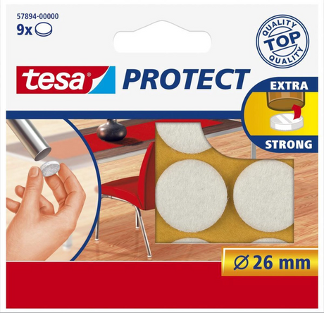Fieltro protector Tesa blanco ã˜ 26mm 9 piezas
