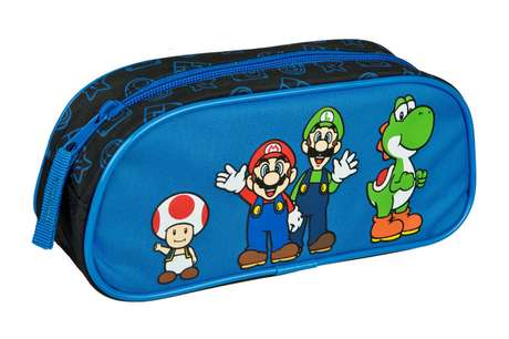 Estuche escolar undercover super mario azul con cremallera