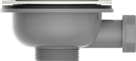 Válvula de cesta de plástico Kirchhoff eco-save, gris, 1 1 2 et, copa de válvula de acero inoxidable y filtro ø114 mm, con 1 conexión de rebosadero - 98835349
