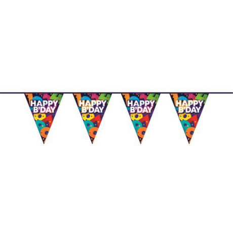 Línea bandera haza feliz cumpleaños 10m