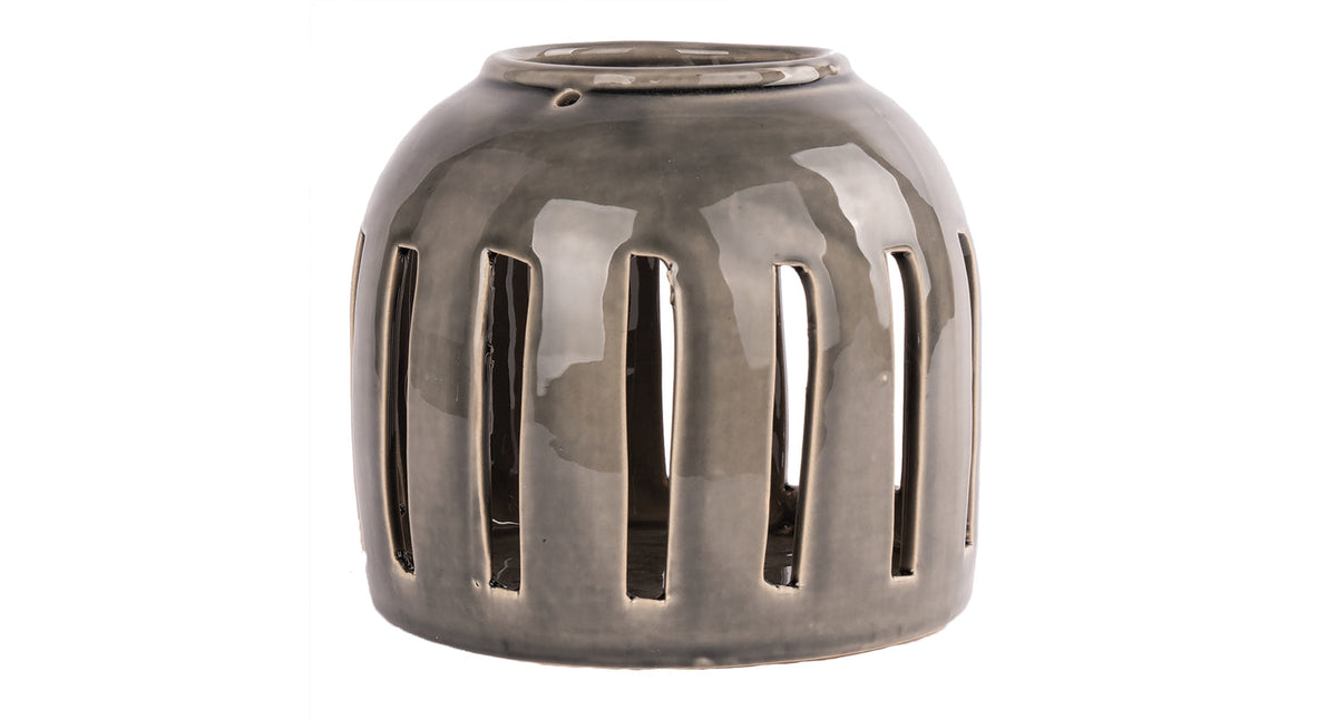 Lantern ceramic vils d18 h16cm grey