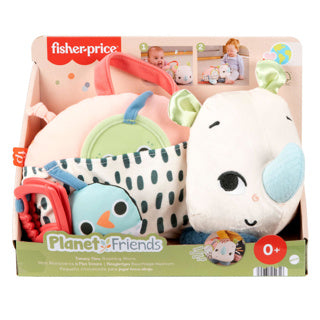 Fisher-price en el vientre jugando al rinoceronte errante