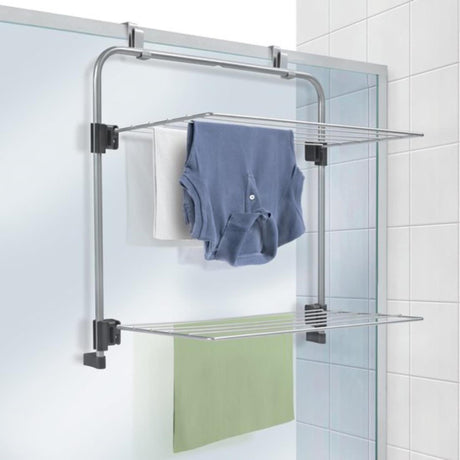 Metaltex tomado - tendedero gale - 7 metros de longitud de secado - se puede colgar en una puerta o en la pared de la ducha - gris plateado - 5 años de garantía