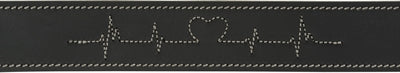 Trixie collar para perros rústico cuero gordo latido del corazón negro