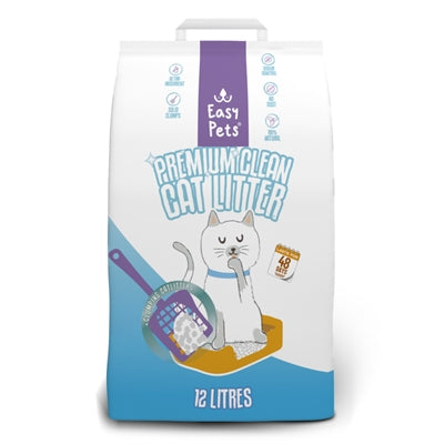Arena para gatos de bentonita blanca limpia premium Easypets