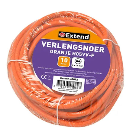 Alargador 10m naranja desenterrado max 3500w 2x1,5mm