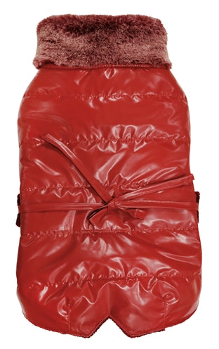Abrigo para perros Croci acolchado bull chic rojo