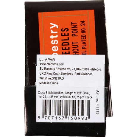 Empresa creativa https: www.cchobby.nl agujas de bordar-longitud-desde-el-ojo-6-mm-tamaño-24-l-36-mm-sin-punta-25-piezas-1-caja