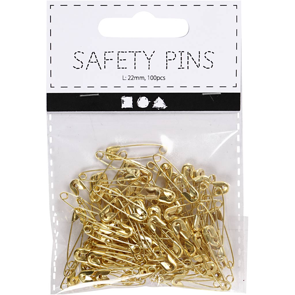 Imperdibles de la empresa Creativ l: 22 mm espesor 0 6 mm oro 100 piezas