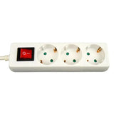 Regleta 3x 1,5m + ra con interruptor blanco