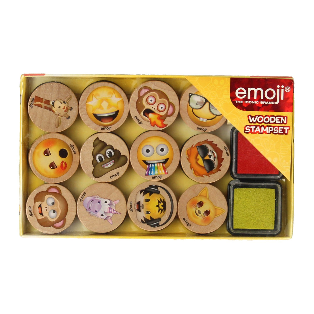 juego de sellos de madera emoji