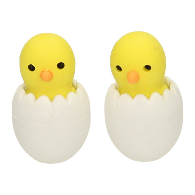 Pollito de goma en huevo, 2 piezas.