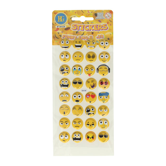pegatinas 3d - 32 pegatinas de caras sonrientes