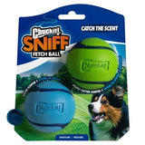 ¡Chúchalo! sniff fetch ball m - paquete de 2 - mantequilla de maní con tocino - bolas perfumadas para buscar - perro de pelota