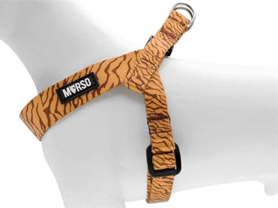Morso mini arnés para perros ajustable tambor de selva reciclado naranja