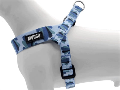 Morso mini arnés para perros ajustable reciclado azul salpicadura