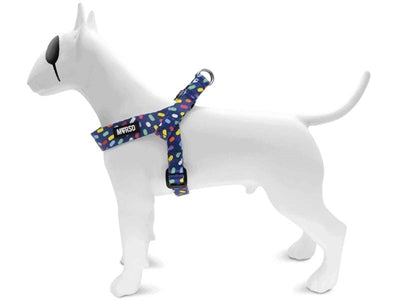 Morso mini arnés para perros ajustable reciclado color invaders violeta