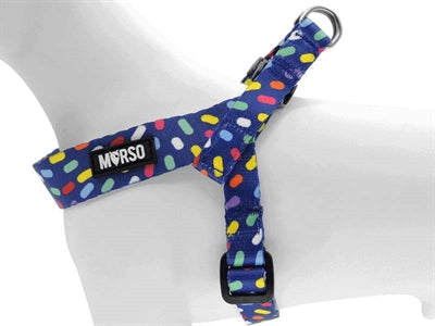 Morso mini arnés para perros ajustable reciclado color invaders violeta