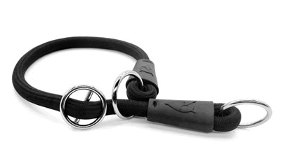 Morso collar para perros half slip cuerda suave reciclado negro negro
