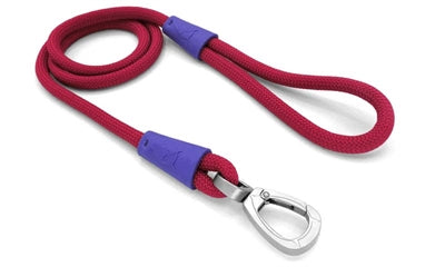 Correa para perros Morso cuerda regular terciopelo rojo reciclado rojo