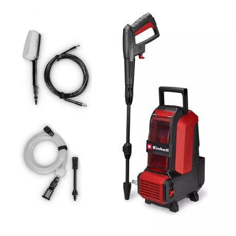 Limpiadora de alta presión a batería einhell hypresso 36 105 solo - power x-change - 36 v li-ion - máx. 105 bar - 270 l h - incl. lanza, manguera de 4 m y cepillo - excl. batería y cargador