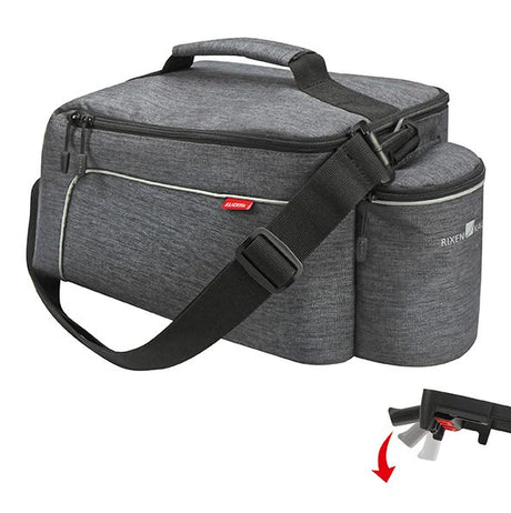 Klickfix bolsa para bicicleta individual rackpack trasero claro uniklip gris