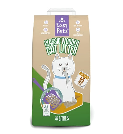 Arena para gatos biodegradable de pellets de madera clásica Easypets