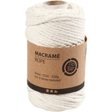 Creativ company cordón macramé 4 mm 55 m blanquecino