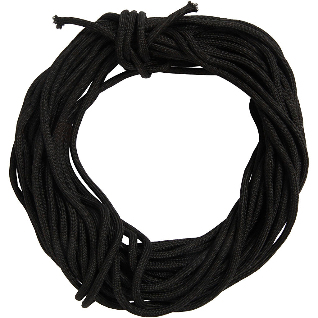 Creativ company creotime cordón macramé, grosor 4 mm, negro, 40 m