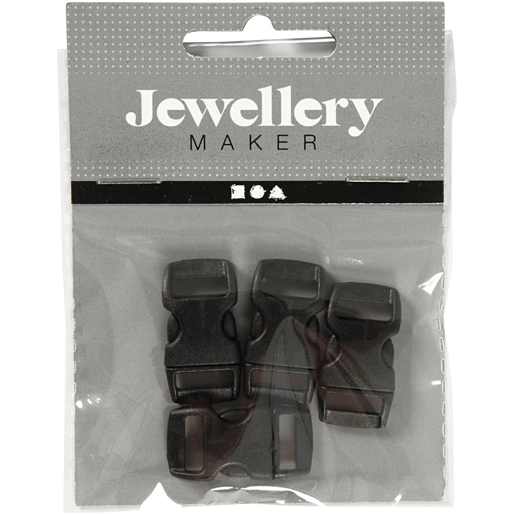 Creativ Company Haga clic en Cierre negro, 4st.