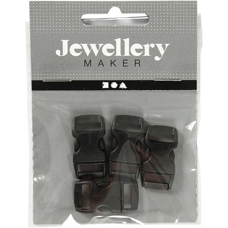 Creativ Company Haga clic en Cierre negro, 4st.