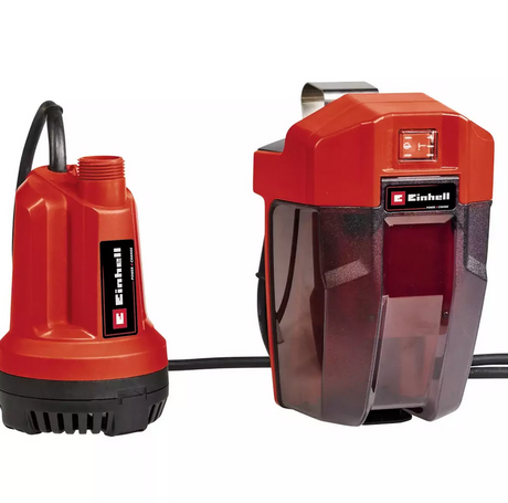 Bomba sumergible a batería einhell hebilla 18 li solo - power x-change - 18 v li-ion - 5.000 l h - máx. cabeza: 8 m - máx. profundidad de inmersión: 4 m - aspiración hasta: 15 mm - cable de alimentación: 5 m - excl. batería y cargador