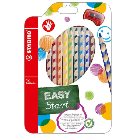 Lápices de color stabilo easycolors derecho - 12 pcs. + sacapuntas