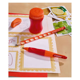 Stabilo easysharpener - sacapuntas 3 en 1 - derecho - rojo