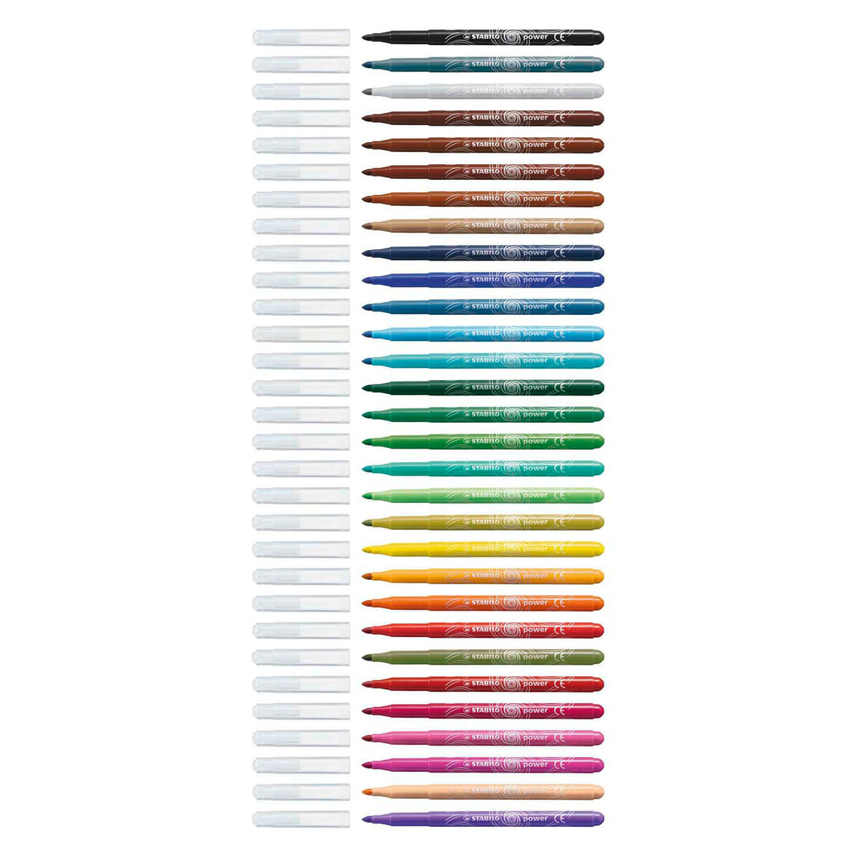 Stabilo power - rotulador - hasta 8 semanas sin capuchón - estuche con 30 colores