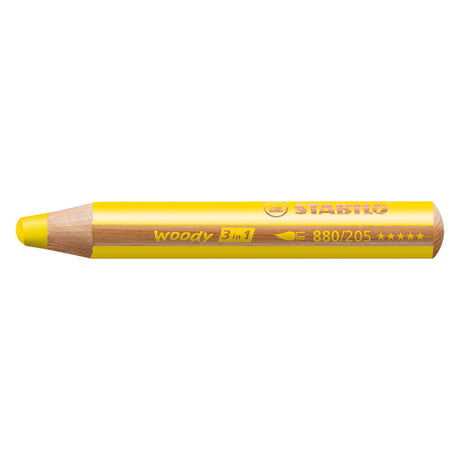 Stabilo woody 3 en 1 - lápiz de color multitalento - amarillo