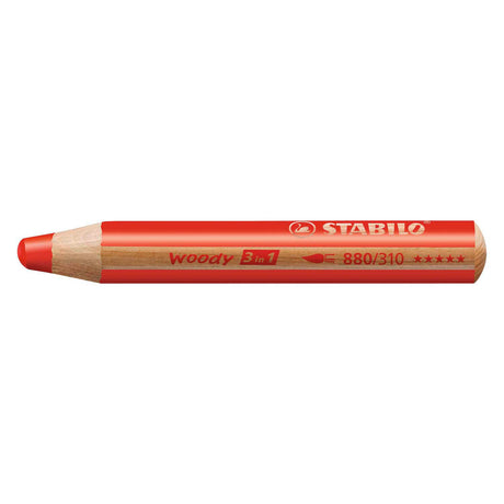 Stabilo woody 3 en 1 - lápiz polivalente - rojo - por pieza