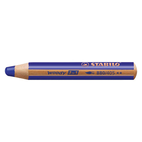 Stabilo woody 3 en 1 - lápiz de color multitalento - ultramarino