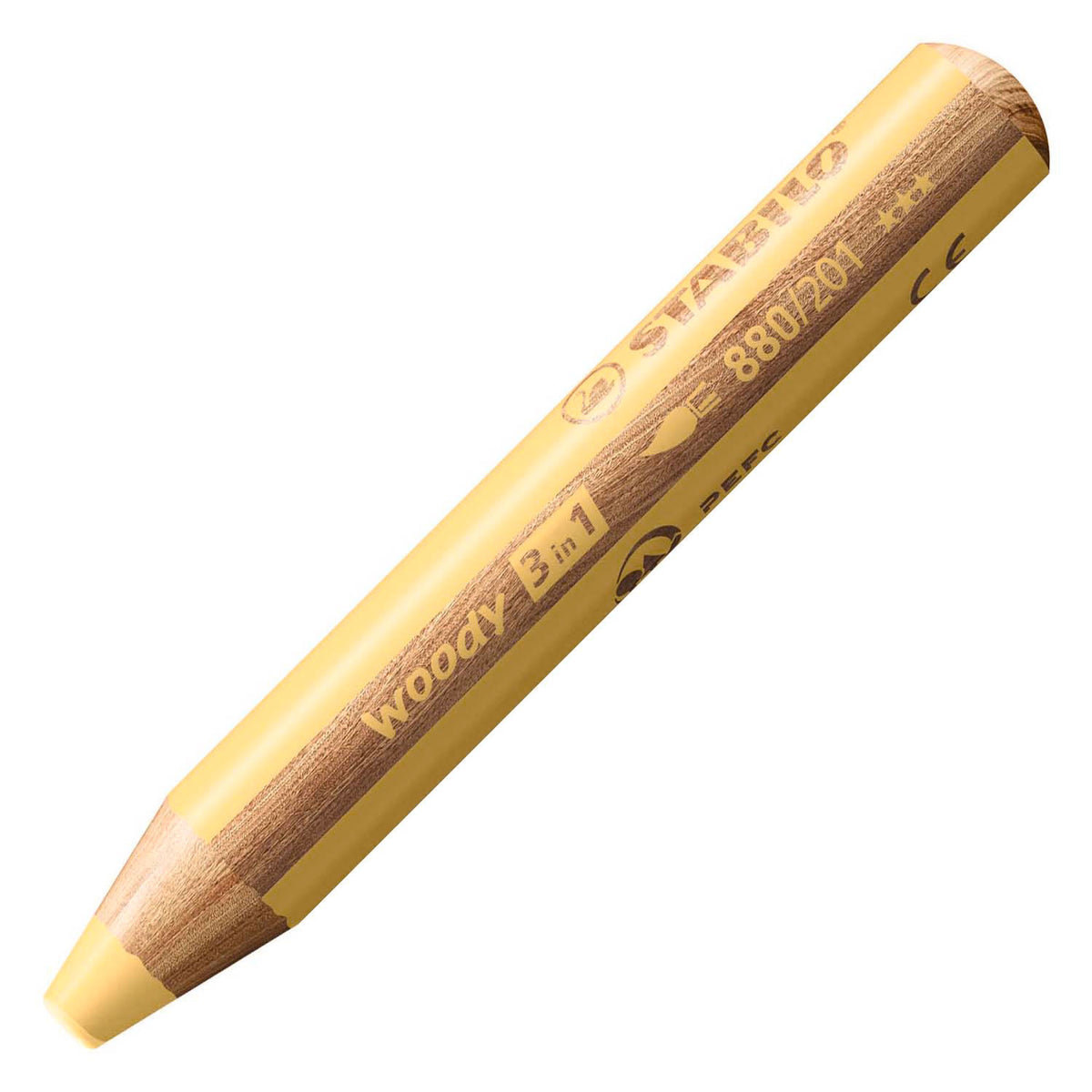 Stabilo woody 3 en 1 - lápiz de color multitalento - amarillo pastel