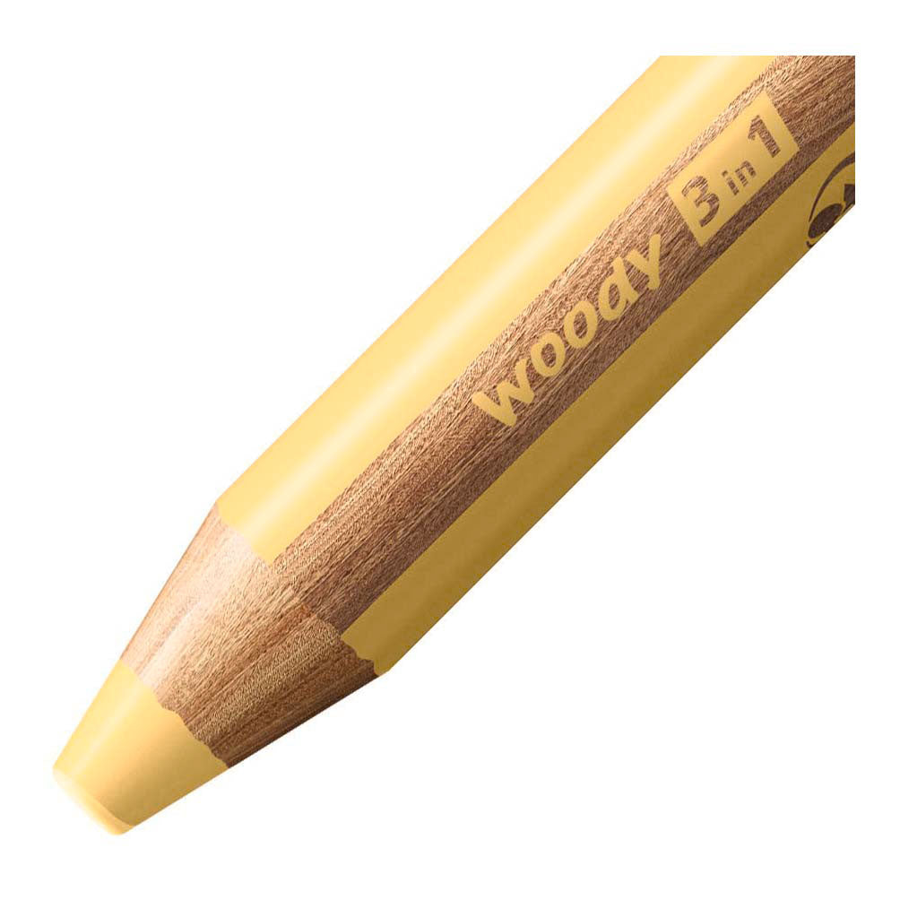 Stabilo woody 3 en 1 - lápiz de color multitalento - amarillo pastel