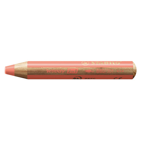 Stabilo woody 3 en 1 - lápiz polivalente - rojo pastel