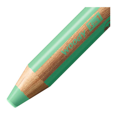 Stabilo woody 3 en 1 - lápiz de color multitalento - verde pastel