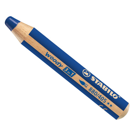Stabilo woody 3 en 1 - lápiz de color multitalento - ultramarino