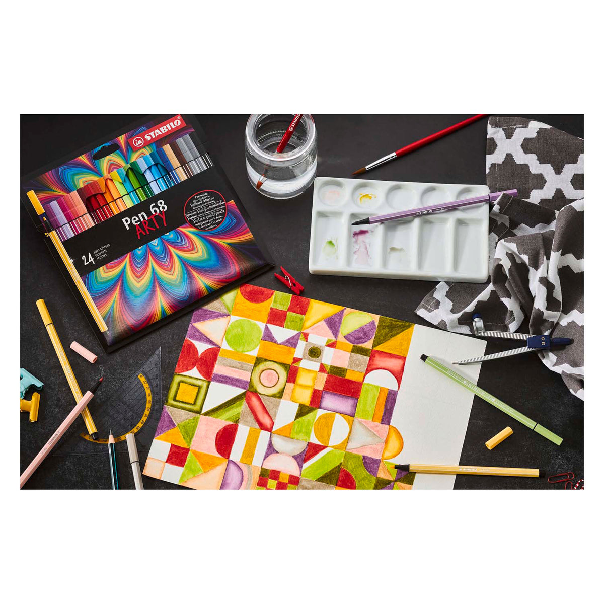 Stabilo pen 68 - rotulador - caja de metal con 50 piezas