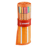 Stabilo point 88 - fineliner 0,4 mm - juego de rodillos - estuche de 30 piezas - con 25 colores estándar + 5 neón