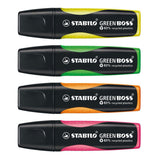 Marcador de texto Stabilo 6070 4 jefe verde 2-5 mm verde, amarillo, naranja, rosa