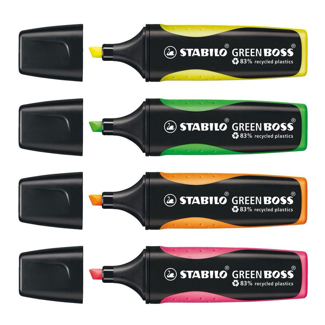 Marcador de texto Stabilo 6070 4 jefe verde 2-5 mm verde, amarillo, naranja, rosa
